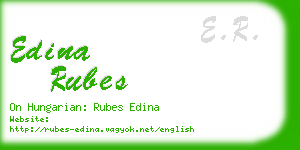 edina rubes business card